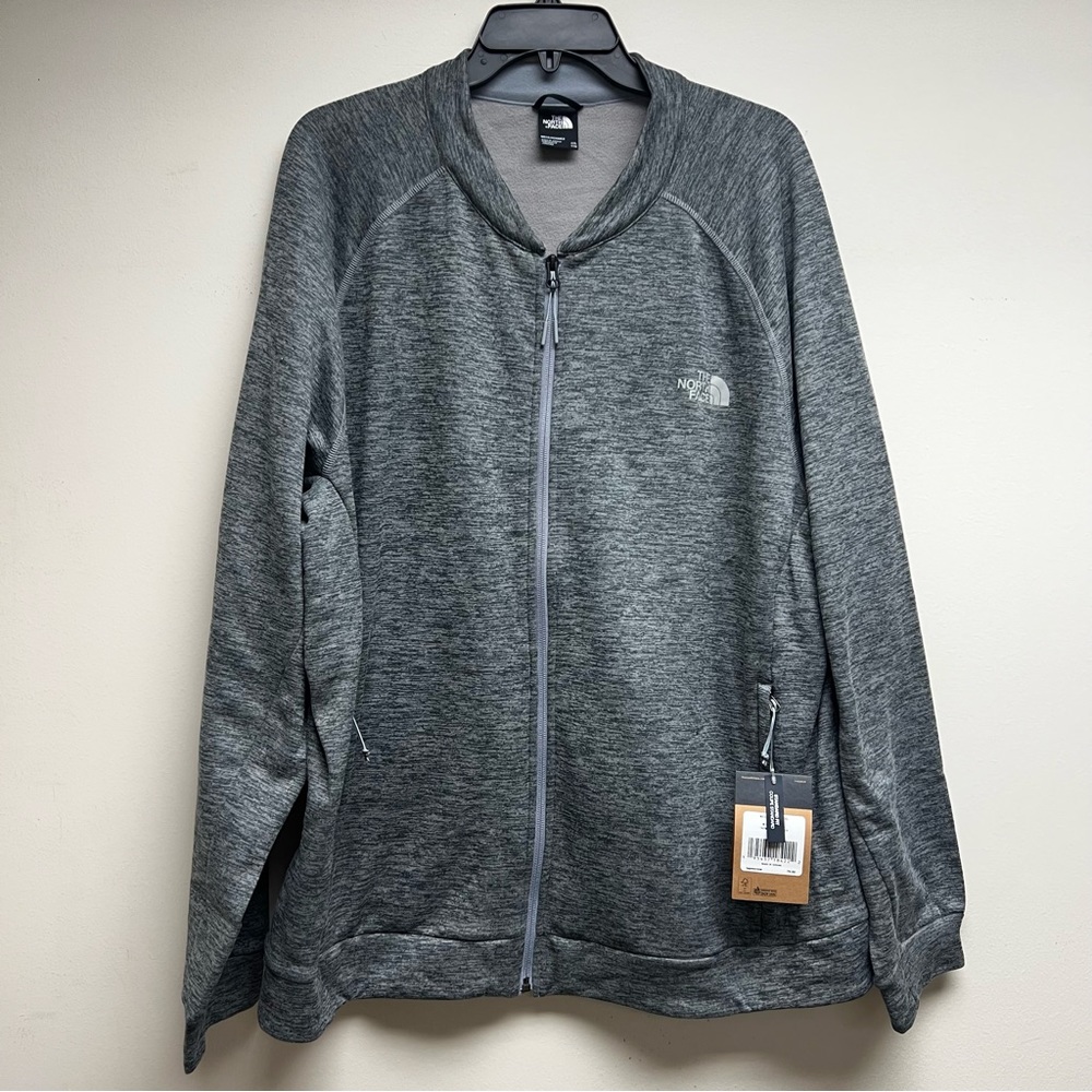 The North Face - Full Zip Fleece Sweatshirt - Heather Gray - Size XXL - New
